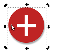 The rotation anchor (crosshairs-symbol) in Inkscape